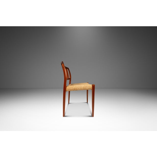 Set of 4 Model 83 Teak Dining Chairs by Niels Otto Møller for j.l. Møller With Original Fabric, Denmark, C. 1970s For Sale - Image 11 of 12