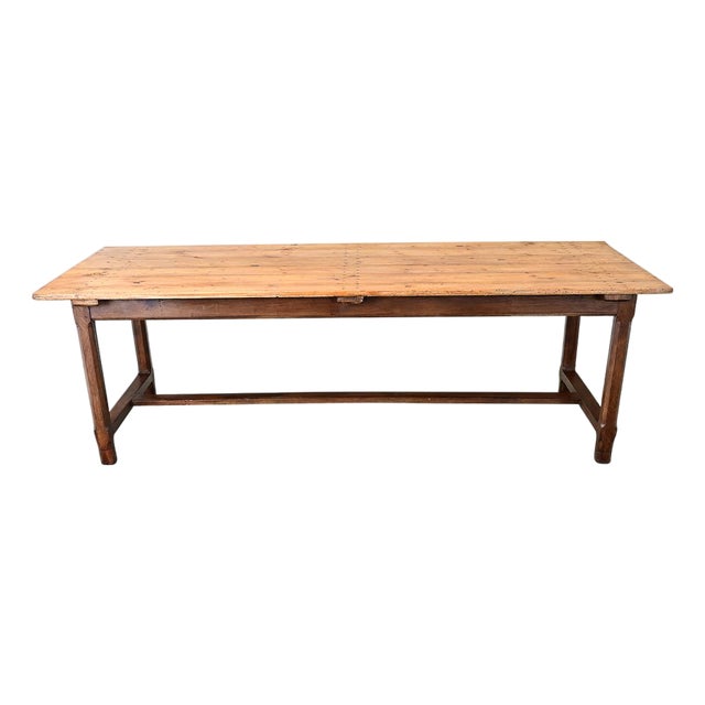 French 19th Century Pine and Oak Farm Table For Sale