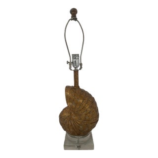 Gilt Seashell Form Table Lamp For Sale