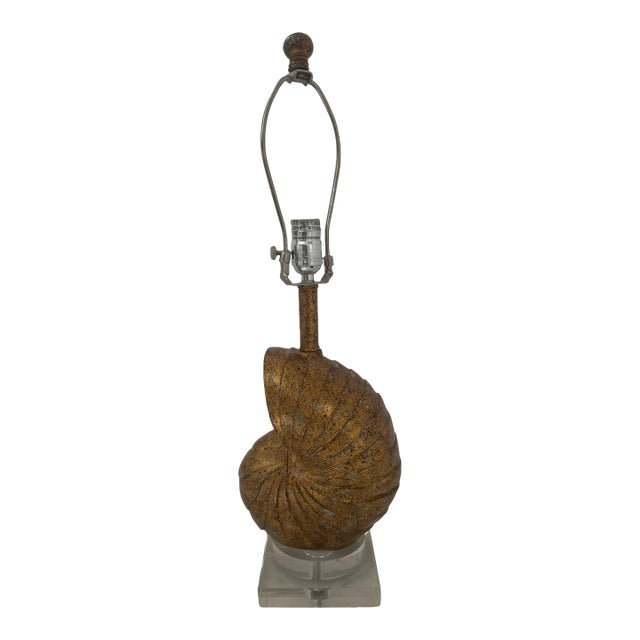 Gilt Seashell Form Table Lamp For Sale