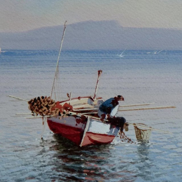 Gianni Girolamo, Neapolitan Landscape, 1800s, Tempera, Framed For Sale - Image 4 of 9