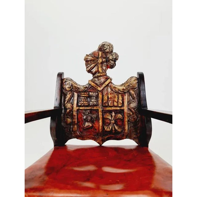 Antique Spanish Hand-Carved Wood Rocking Armchair, 1900s For Sale - Image 6 of 18