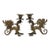 Antique Brass Mythical Griffin Candlestick Holders - A Pair For Sale