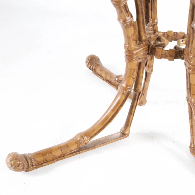 1970s Brass Painted Faux Bamboo Side Table, 1970s For Sale - Image 5 of 12