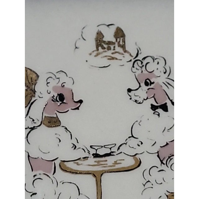 1950s Vintage Poodle Ceramic Tile 1950s Wall Art For Sale - Image 5 of 8