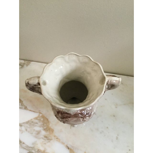 Vintage 1980s Ceramic Vase Hand Painted For Sale - Image 4 of 6