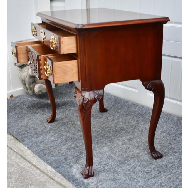 Councill Craftsmen Mahogany Lowboy Vintage Chippendale Console Shell Carved For Sale - Image 14 of 17