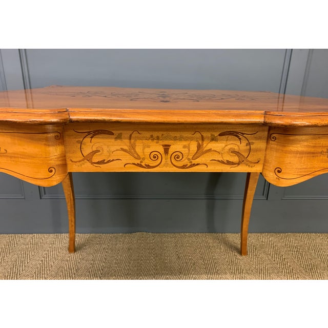 Wood 19th Century Inlaid Satinwood Table, 1890 For Sale - Image 7 of 17