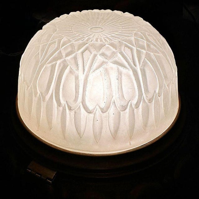 Metal 1930s Empire Style Bronze Dome Ceiling or Wall Light Fixtures, Pair For Sale - Image 7 of 7