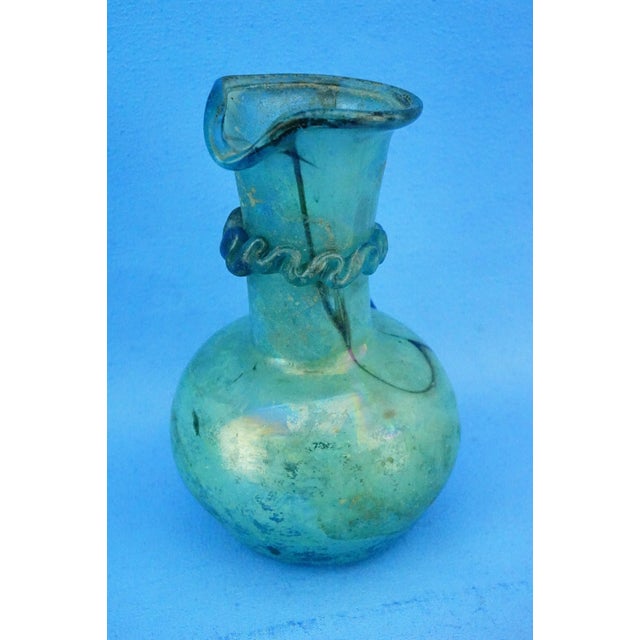 Iridescent Scavo Murano Glass Vase Jug attributed to Cenedese / Toso, 1960s For Sale - Image 9 of 18