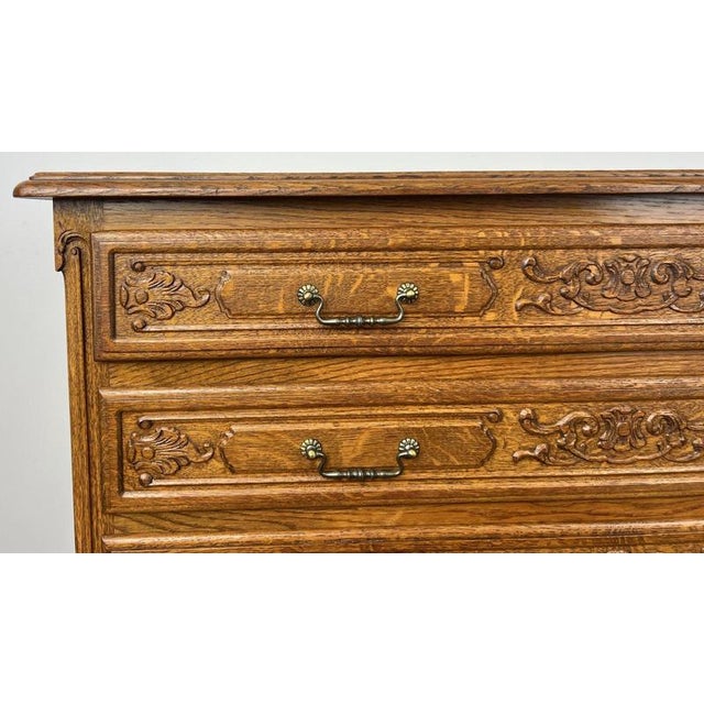 Vintage Louis French Oak Chest of Drawers For Sale - Image 6 of 13