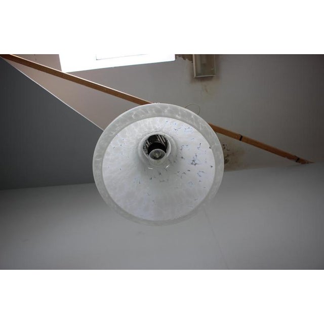 Mid-Century Czechoslovak Glass Pendant Lamp with Marbled Shade, 1970s For Sale - Image 4 of 13