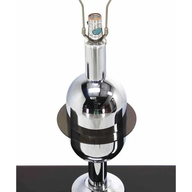 Mid-Century Chrome Bullet Shape Table Lamp For Sale - Image 4 of 8