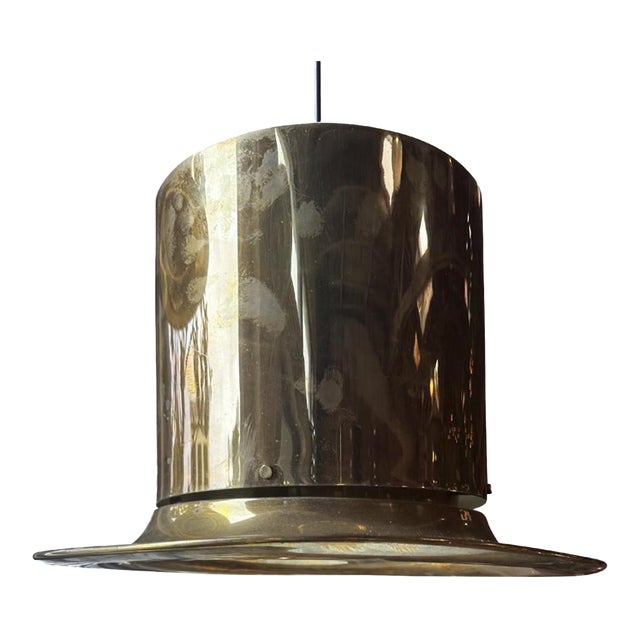 1950 Beautiful Italian Brass Hat Pendant For Sale