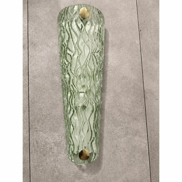 Contemporary Monumental Green Murano Glass Wall Sconces by Simoeng, Set of 4 For Sale - Image 3 of 8