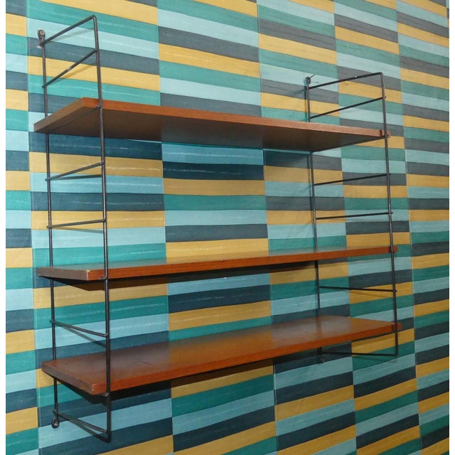 Mid-Century Modern String Shelf in Walnut, 1960s For Sale - Image 6 of 11