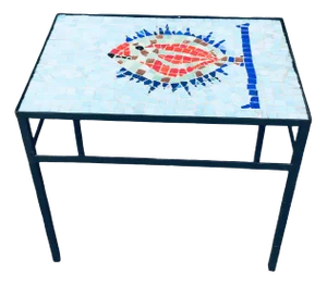 Vintage Mosaic Tile Side Table, Belgium, 1960s