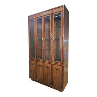 Boho Campaign China Cabinet from Drexel, 1980s For Sale