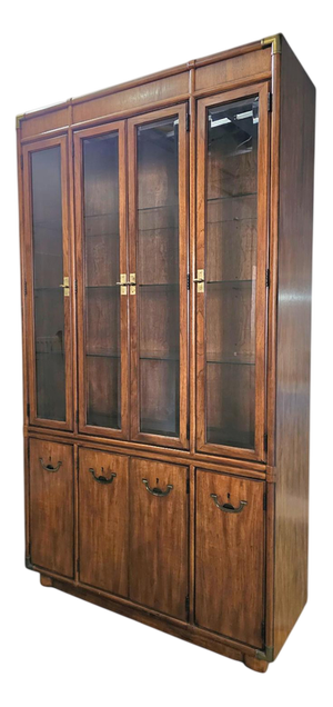 Boho Campaign China Cabinet from Drexel, 1980s
