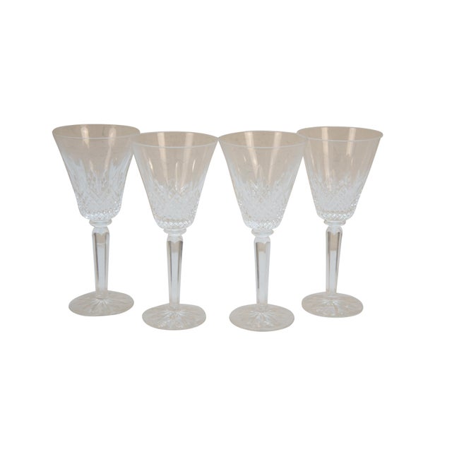 Eight vintage clear crystal stemmed glasses, a cut-crystal design by Lenox called the Masterpiece Stemware collection...