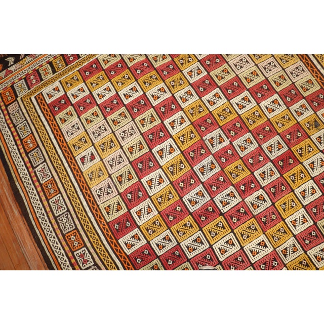 Folk Art Mid-20th Century Zabihi Collection Turkish Jajim Flatweave - 5'2" x 7'2" For Sale - Image 3 of 9