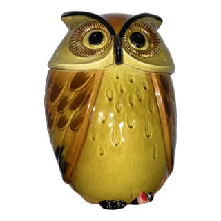 Adorable Vintage MCM Poppytrail Ceramic Owl Cookie Jar With Lid For Sale