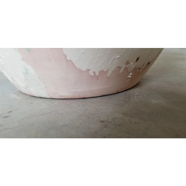 Vintage Ribbed Design Art Pottery Vase For Sale - Image 11 of 13