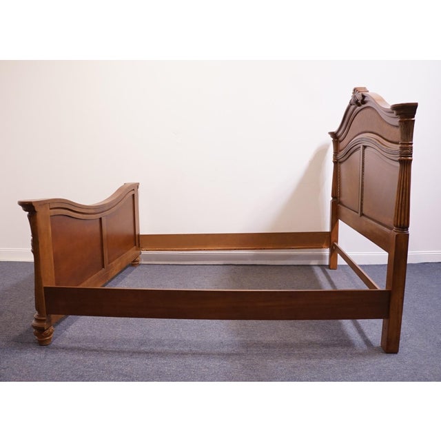Kevin Charles Cherry Contemporary Traditional Empire Style King Size Bed For Sale - Image 9 of 9