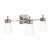 Visual Comfort Signature Siena Triple Sconce in Polished Nickel with White Glass For Sale