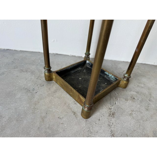 1960's Vintage Solid Brass Umbrella Stand/ Sold For Sale - Image 9 of 11