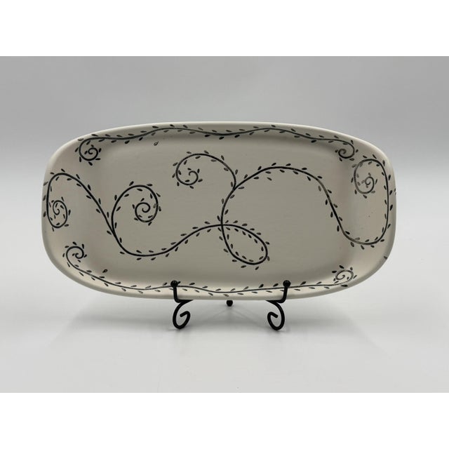 Mexican 1980s Emilia Castillo Porcelain & Pure Silver Serving Platter, Mexican Modernism For Sale - Image 3 of 18