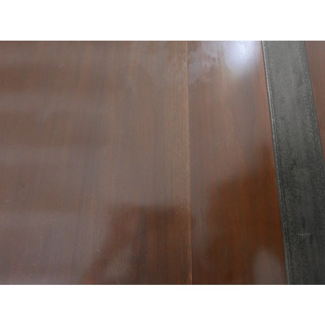 Black Modern Walnut and Black Stripe Dining Table For Sale - Image 8 of 10