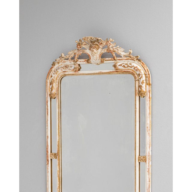Wood 1880s French Wood White Patinated Mirror For Sale - Image 7 of 10