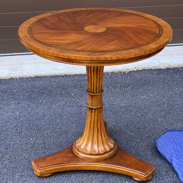 Ethan Allen Townhouse Carved Pedestal Table Chairish