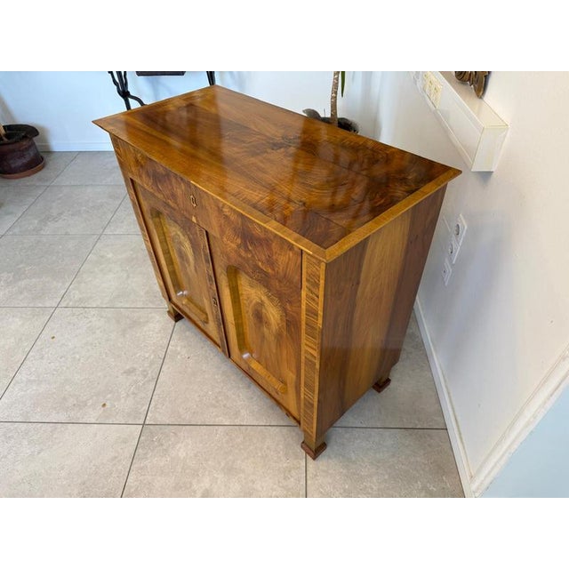 Biedermeier Trumeau in Walnut Veneer For Sale - Image 9 of 18