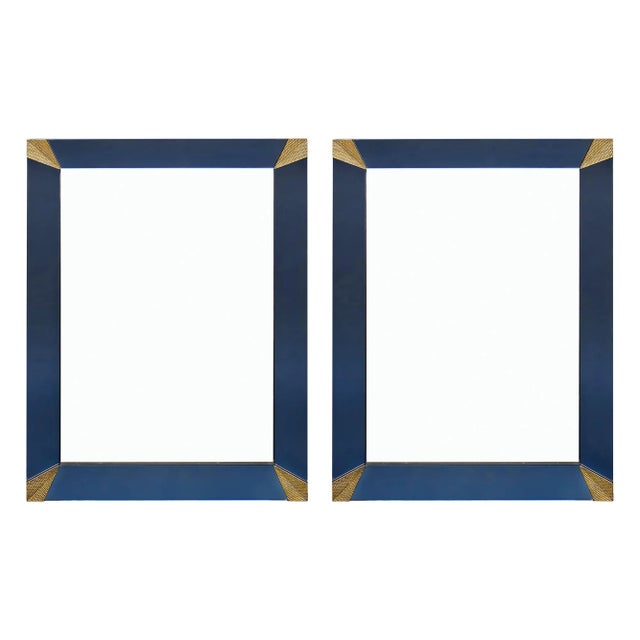 Vintage Murano Blue Mirrors - a Pair For Sale - Image 10 of 10