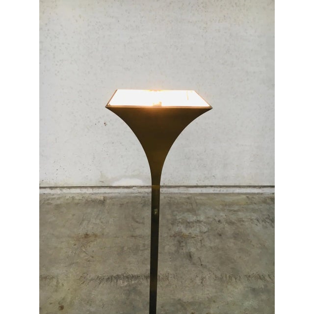 Postmodern Fluted Brass Torchiere Floor Lamp from Relco, Italy, 1980s For Sale - Image 13 of 18