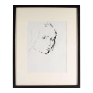 Charcoal Portrait Drawing by James L. Bruch For Sale