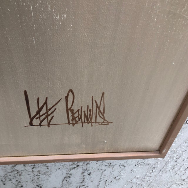 Beautiful painting by Lee Reynolds features a large shell design in the center and would be perfect in a coastal or...