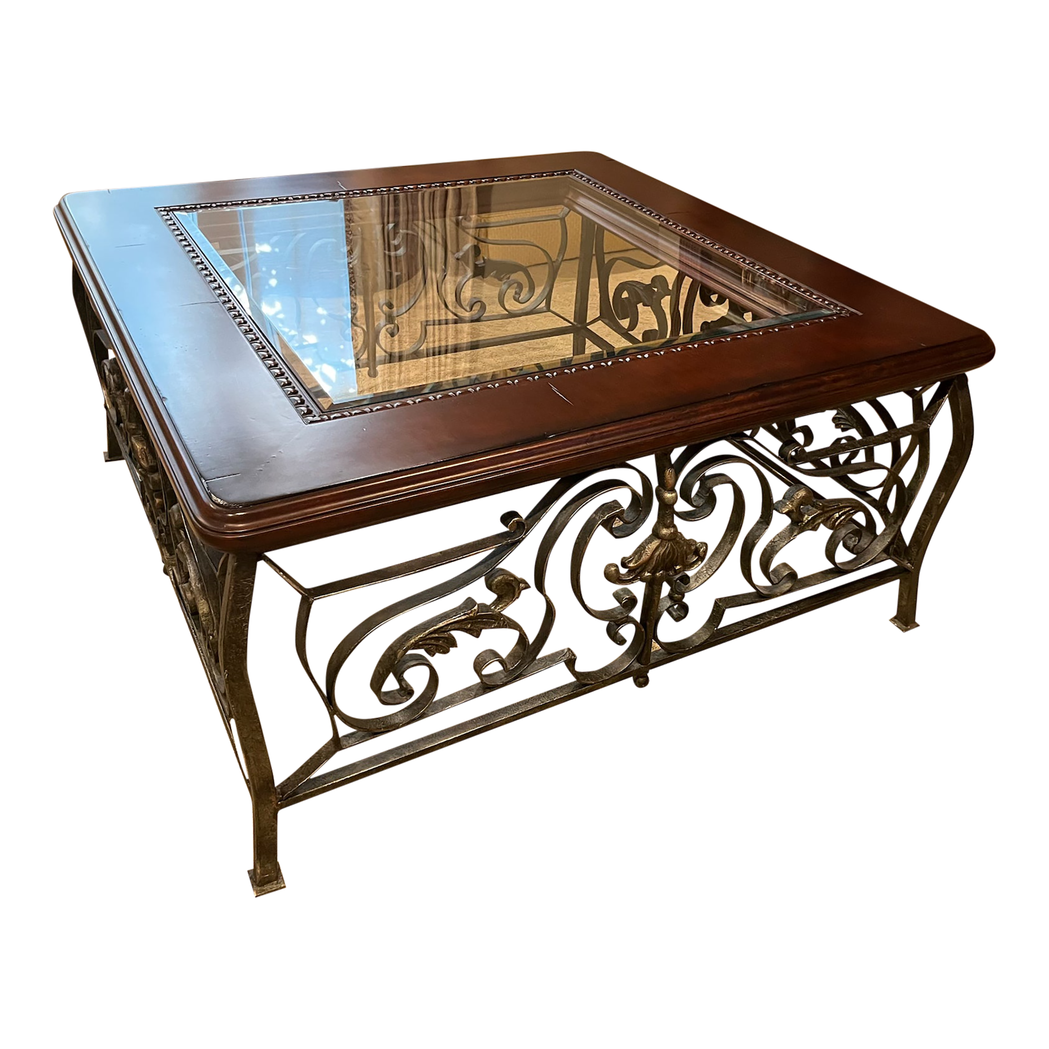 Hekman Loire Valley Square Glass Top Cocktail Table | Chairish