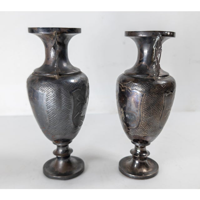 20th Century Pair of Chinese Silver Presentation Vases With Inscriptions, Republic Period For Sale - Image 4 of 13