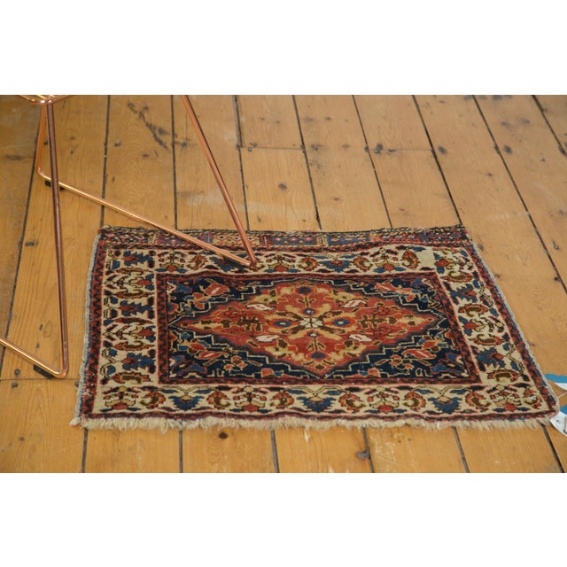 Textile Antique West Persian Square Bag Face Rug Mat For Sale - Image 7 of 7