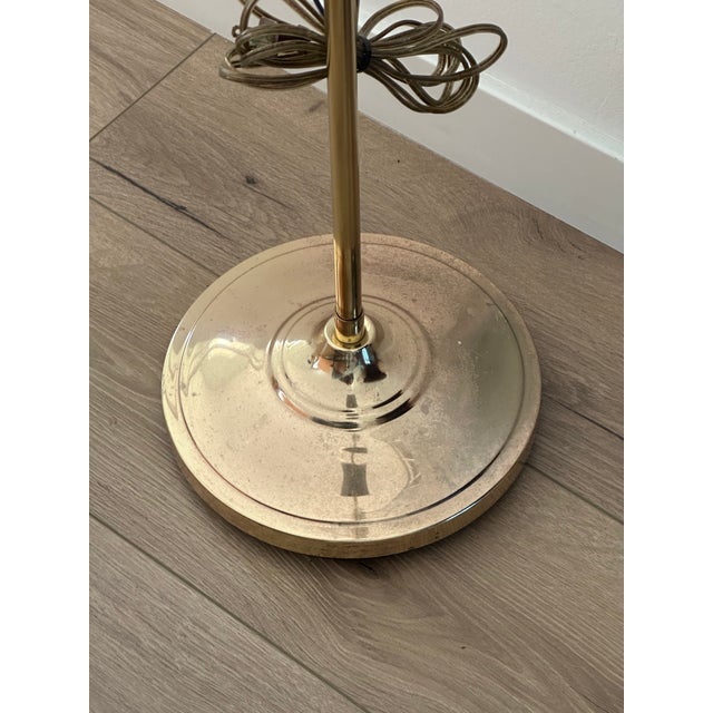 Metal Vintage Brass Pharmacy Adjustable Floor Lamp For Sale - Image 7 of 9