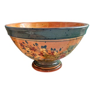 F F Griffi Corsica Terracotta 10" Pedestal Bowl For Sale