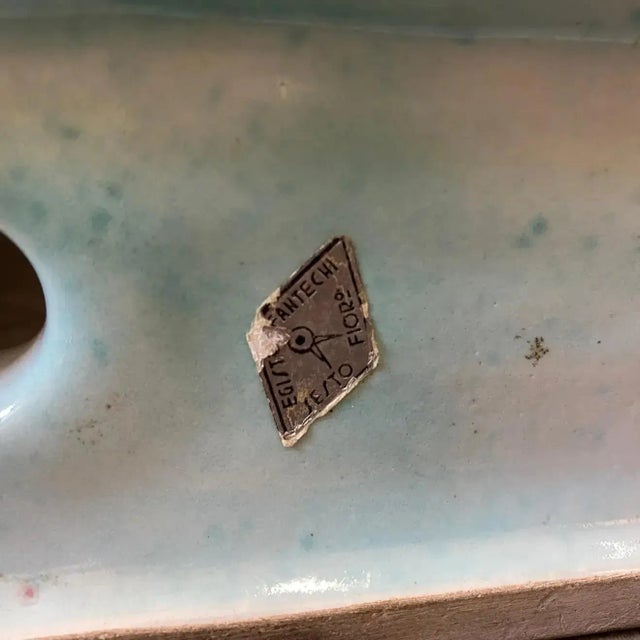 Art Deco 1930s Egisto Fantechi Art Deco Green Ceramic Italian Sculpture of a Fawn For Sale - Image 3 of 12