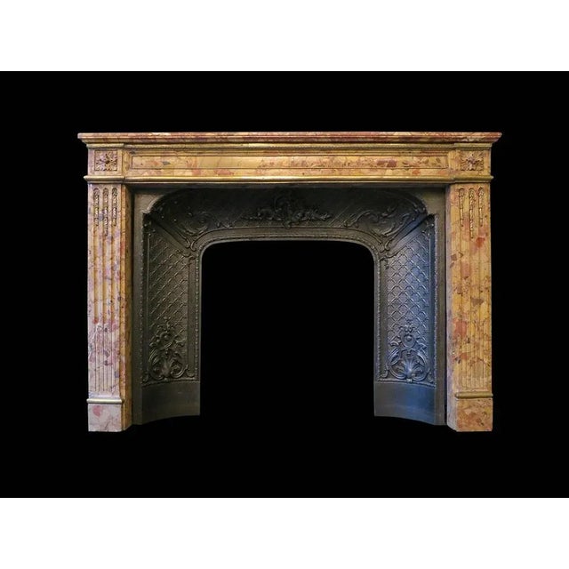 Stone Louis XVI Fireplace Mantel in Breche Dalepp Marble For Sale - Image 7 of 8