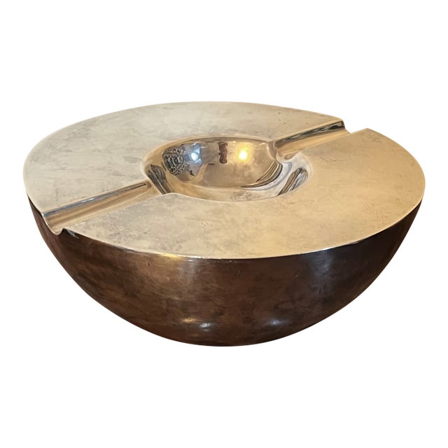 Vintage Art Deco Style Silverplate Orb Cigar Ashtray For Sale