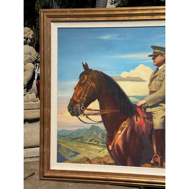 Mexican 1980s Monumental Large Painting Portrait President of Mexico 1930's Reproduction Print For Sale - Image 3 of 10