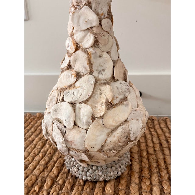 Vintage Oyster Shell Encrusted Table Lamps-a Pair For Sale - Image 9 of 12