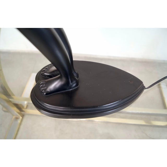 1980s Art Deco Sculptural Figural Globe Table Lamp For Sale - Image 9 of 12